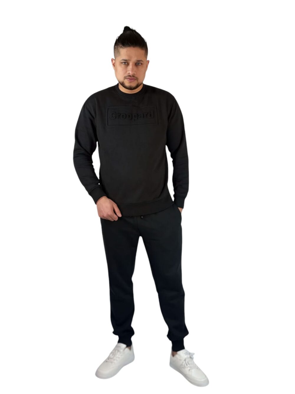 Men’s Minimalist Black Sweatshirt - Image 2