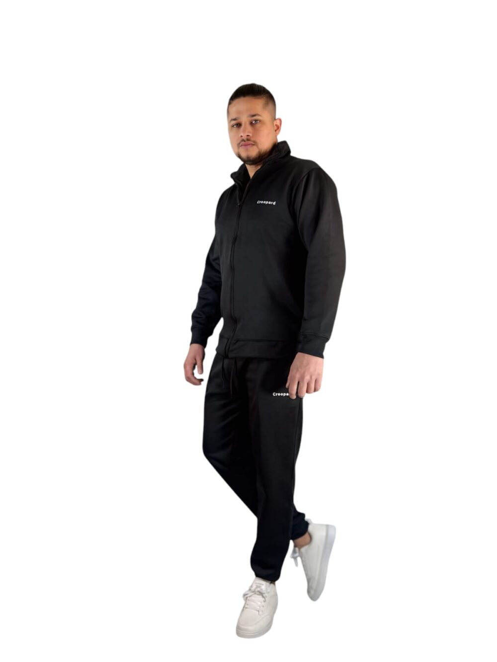 Men's Black Zipper Tracksuit - Comfort Meets Style - Image 3