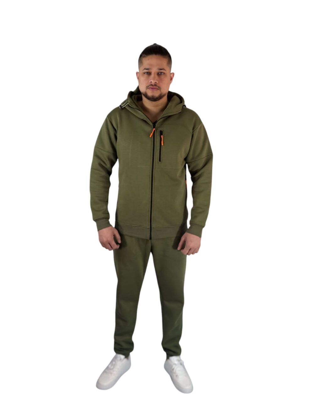 Men's Olive Green Zipper Tracksuit - Comfort Meets Style - Image 4