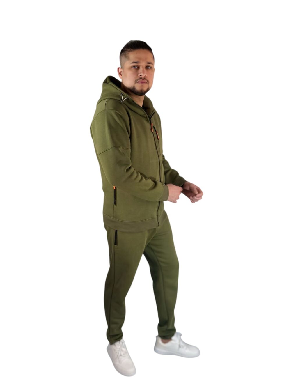 Men's Olive Green Zipper Tracksuit - Comfort Meets Style - Image 5