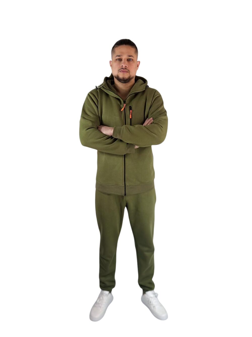 Men's Olive Green Zipper Tracksuit - Comfort Meets Style - Image 6